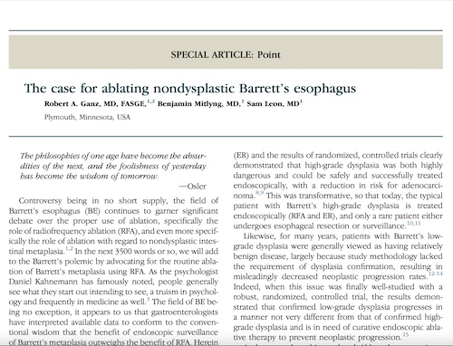 The case for ablating nondysplastic Barrett’s esophagus